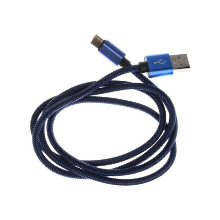 Type- C cable - usb, 2.1 a, nylon braid, 1 meter, blue-2