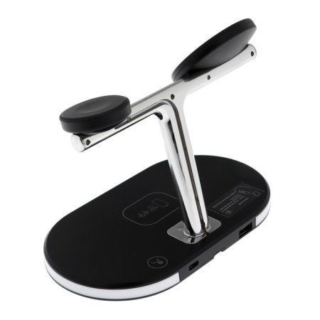 Wireless charging station 3 in 1 LCC-83, 15 W, Magsafe, with a stand, backlight, black-2