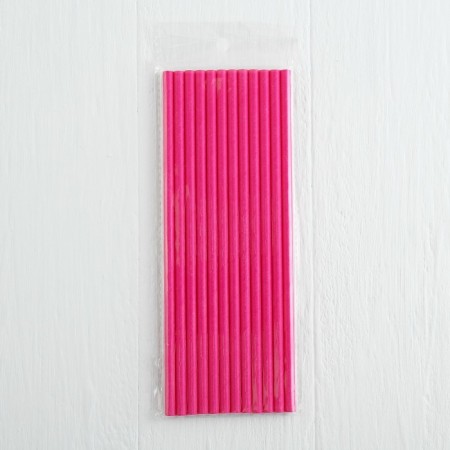 Cocktail tubes, set 12 pcs., Color bright pink-2