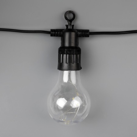 Girlyanda "Bels Light" 5 m with nozzles "dew", IP44, UMS, dark thread, 50 LED, glow warm white, 3 in-1