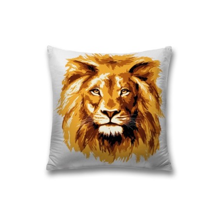 The pillowcase is decorative "King of the animals", on a zipper, size 45x45 cm