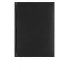 Delivery of a non -stated A5, 160 Vivevella sheets, Cover Artificial Leather, Corners perforation, Black