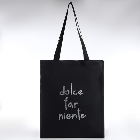 Bag Schoper "Sweet idleness", 35*0.5*40, print with sparkles, without lining, black-2