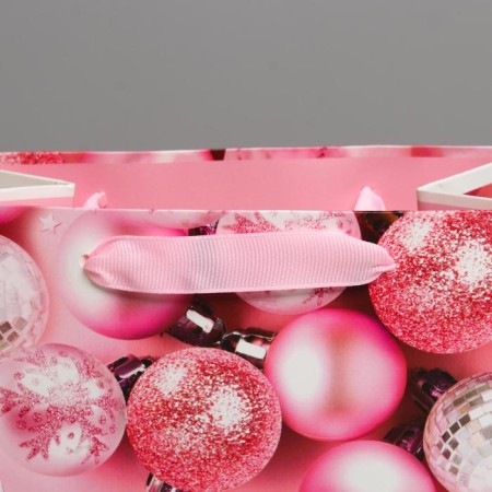 Laminated vertical "Pink Balls", MS 18 x 23 x 10 cm, New Year-2