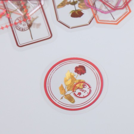 Stickers for creativity "Tags - red flowers" set 30 pcs 0.2x8x11 cm-1