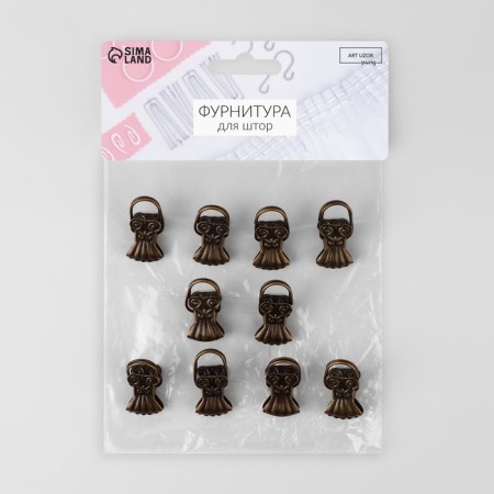 Curtain for curtains "shell", 30 × 15 mm, 10 pcs, bronze color-2