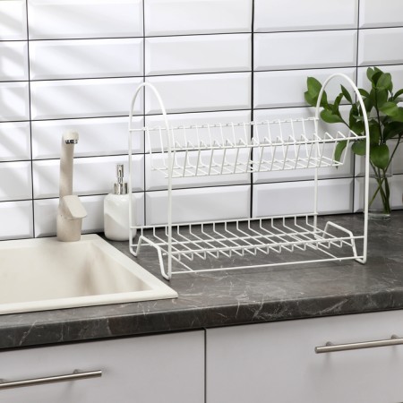 Drying Dishes 2-tier "Lux", 40 × 24 × 35 cm, white color
