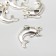 Decor Metal for creativity "Dolphin with heart" silver 2.3x1.8 cm