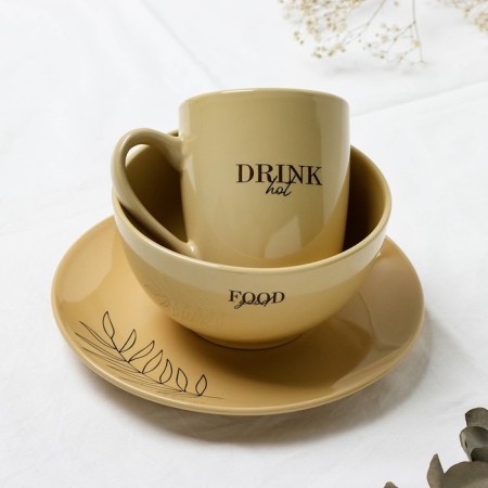 Ceramic “Style” plate, 21 cm, beige color-8