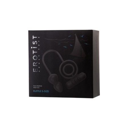 Anal plug with additional stimulation Erotist, silicone, black color-1