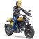 SCRAMBLER DUCATI motorcycle yellow, with a motorcyclist
