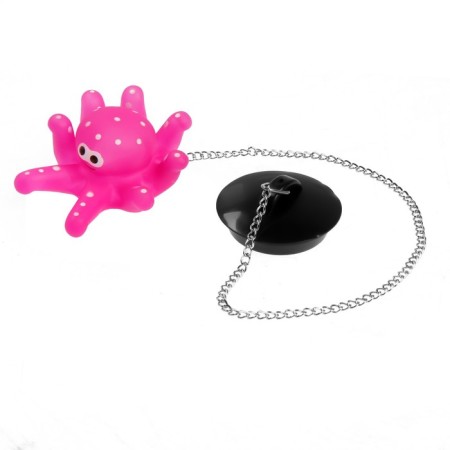 Bath plug with a toy "Osminog", d = 40 mm, PVC, metal, lilac