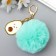 Fluffy on a ring with a carbine, a metal "avocado" bright blue 12x4.5 cm