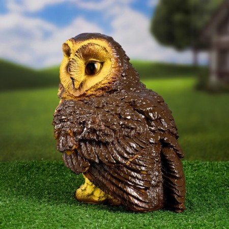 Garden figure "Owl" brown, 22x24x26cm-3