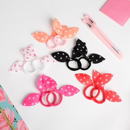 Hair elastic bands, “ears” set, unicorn, 10 pcs.-3