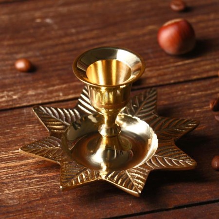 Climb "leaf" per 1 candle, brass 9.5x9.5x6 cm-1