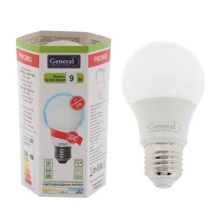 LED LED General Glden, A60, E27, 9 W, 230 V, 6500 K, 550 lm