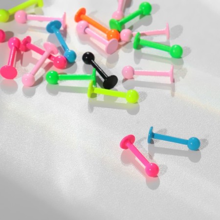 Piercing Labret "Ball", l = 1 cm, color mix (packing 20 pcs.)