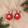 Jewelry decoration "Smiling Deer" (set 2 pcs) 10x5 cm, red