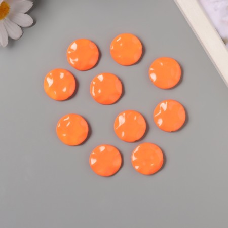 Acrylic beads for the work of the "flat crushed circle" orange 2.5x2.5x0.6 cm-1