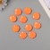Acrylic beads for the work of the "flat crushed circle" orange 2.5x2.5x0.6 cm