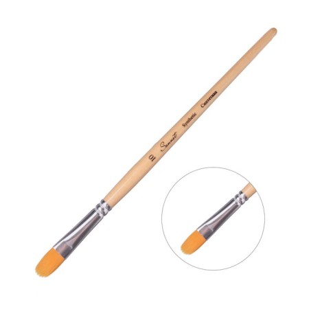 Synthetics Brush oval ZHK Sonnet No. 10, two -color (short handle with varnish coating)