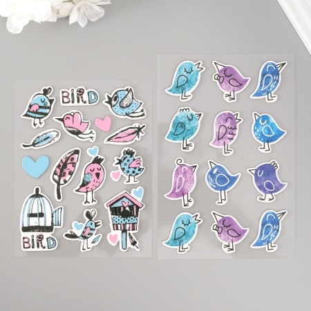 Stickers for creativity "bird" set 2 sheets 22x12.5 cm-1