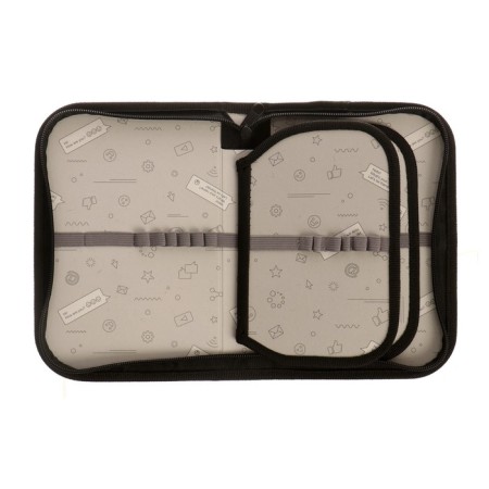 Penal 3 sections, tab inside, 140 x 210 x 40 mm, fabric, calligrata top block "sneakers"-4
