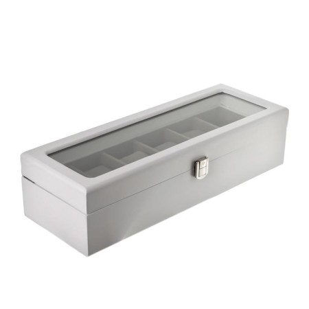 Casket wood for watch 6 departments "Style" white 12.7x8x33 cm-6