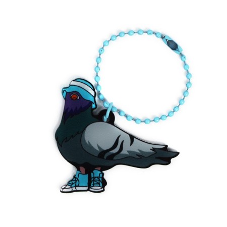 Acrylic keychain on the “pigeon” chain, 5 x 8.7 cm