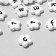 Acrylic bead "English letters" mix, flower, 12 × 4 mm, set 10 g, black and white color