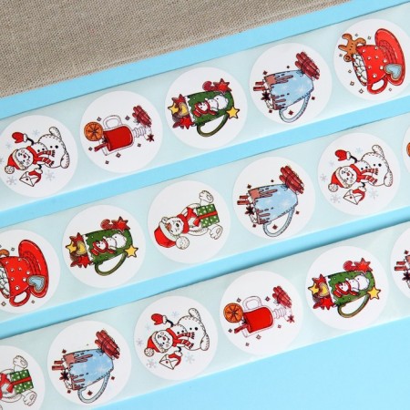 Stickers in the roll "New Year's treats", 500 pcs, 3.8 x 3.8 cm-3