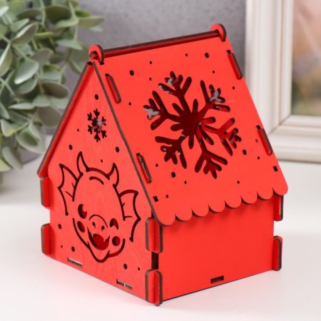 Domik casket "Dragon's muzzle" red 12x10x14 cm (set of 7 parts)-2