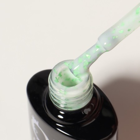 Gel nail polish, Milk Potal, 3 phase, 8ml, LED/UV, white/green color (08)-6