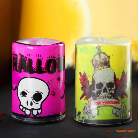 Candle "Skull", LED, species mix