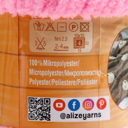 Yarn "Softy" 100% micropoliester 115m/50g (191 t. Pink)-3