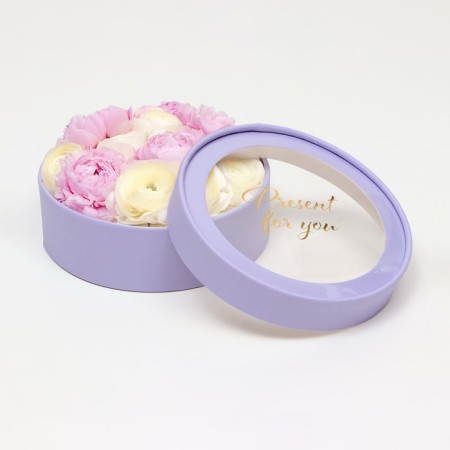 Box - tube 2 in 1, with a transparent lid "Lilac", 21 x 7 - 18 x 6 cm-2
