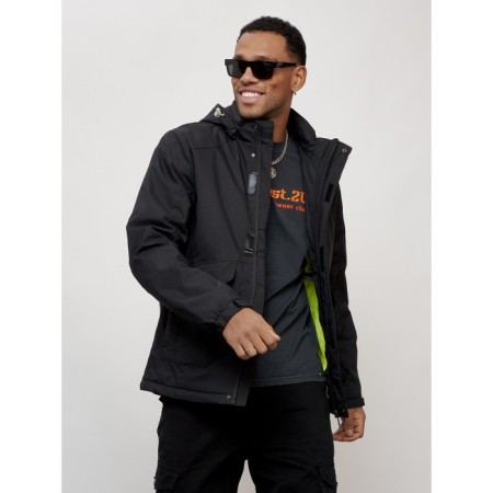 Sports male jacket, size 54, black color-3