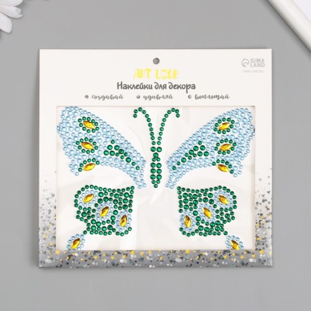Stick plastic rhinestones "Butterfly" mix 12x16 cm-4