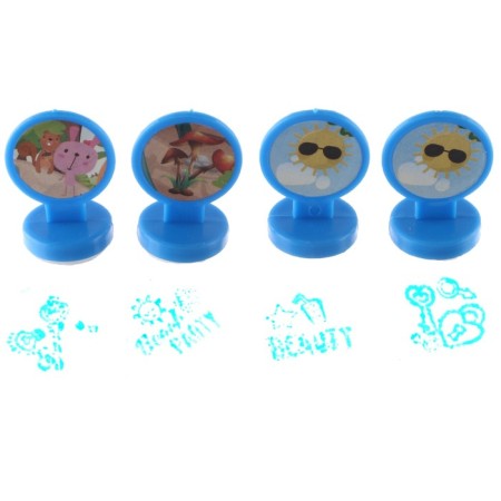 Seal of color "Funny animals", set of 4 pcs., Stamping pillow-1
