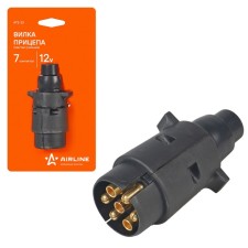 Вилка прицепа 12В, 7 контактов пластик, сальник, ATE-23