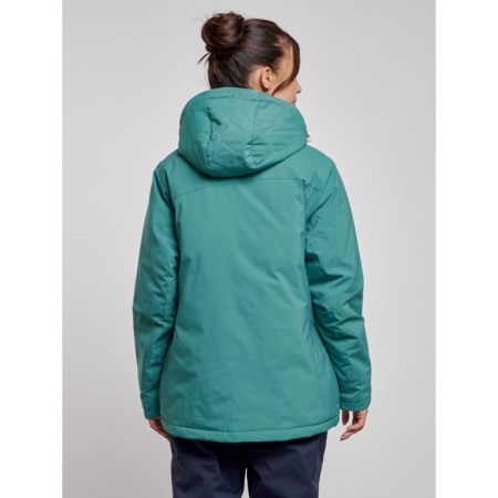 Ski jacket female winter, size 52, green color-3