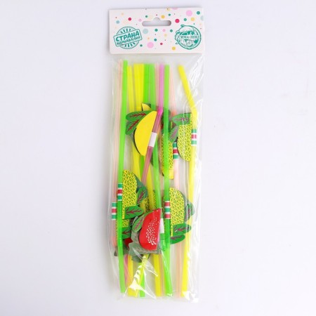 Pipe for the cocktail "Fruits", set of 12 pcs.-1