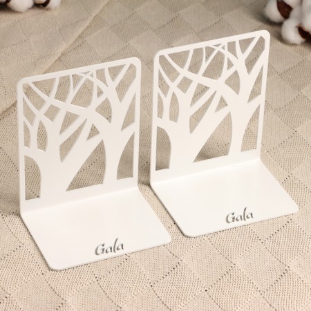 Holder-stand for books "Trees" set 2pcs, 9.2x12x15.4cm, white-3