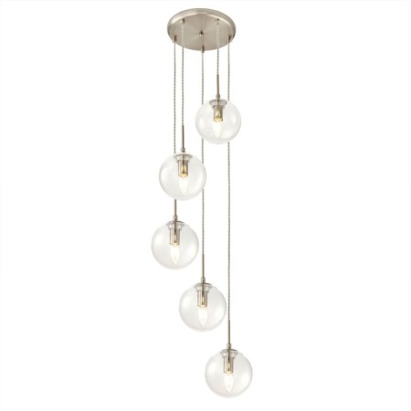Suspended lamp Citilux "Tommy" CL102051, 36x36x56 cm, 5x40W, E14, gray color-1