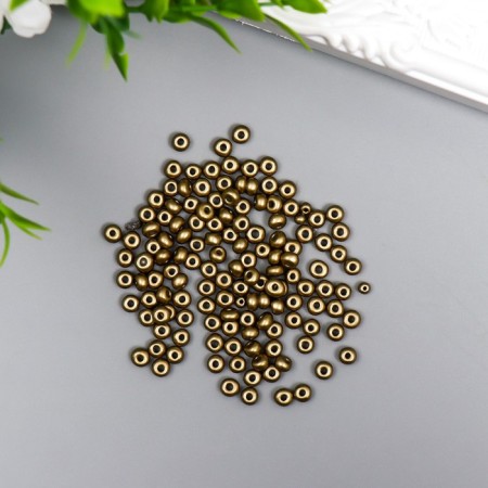 Glass beads 6/0 "metallic. Bronze" 10 g-1