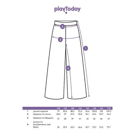 Брюки для девочки PlayToday, рост 158 см-5