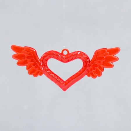 Wind music plastic "Winged hearts" 4 tubes 78 cm-3