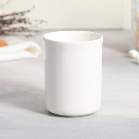 Tea couple ceramic "Enjoy", mug 200 ml, saucer 17.8x13.3 cm, white color-4