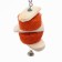A toy with a karakatitsa carapace, lufoi and bell, 20 x 5 cm, orange